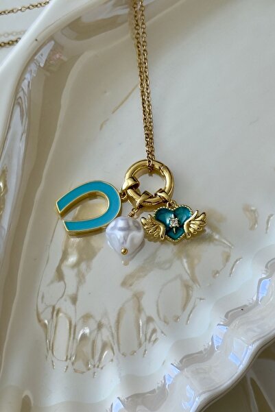 Trendy Butik Steel Hoop and Heart Detailed Necklace
