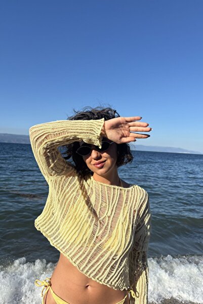 Elias Studios Ajurlu Sarı Triko Bluz