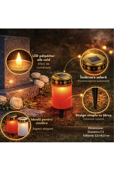 Homegenius Σετ 4 Ηλιακών Κεριών LED, Ηλιακή Φόρτιση, Αυτόματη Εκκίνηση, Ανθεκ...