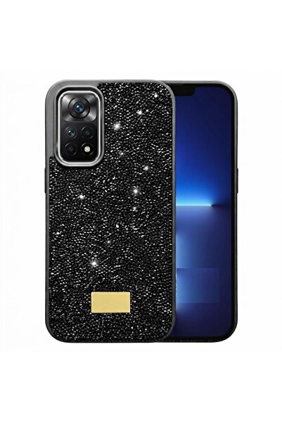 Pilanix Xiaomi Redmi Note 11 Pro Kılıf Silikon Kenarlı Taşlı Parlak Lux Diamo...