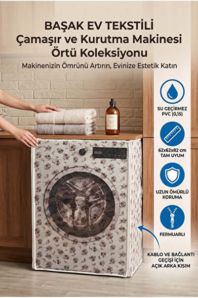 Başak Ev Tekstili Transparent Pvc Washing Machine Cover – Waterproof, Durable...
