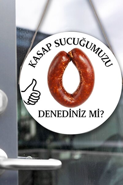 SHELİFE Staklena tablica za mesarsku radnju, dobrodošli znak, viseći ukras za...