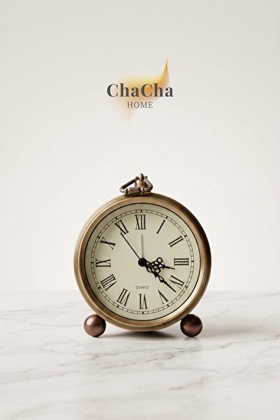 ChaCha Home Serene Bell Vintage Metal Çalar Saat & Premium Masaüstü Dekoratif...