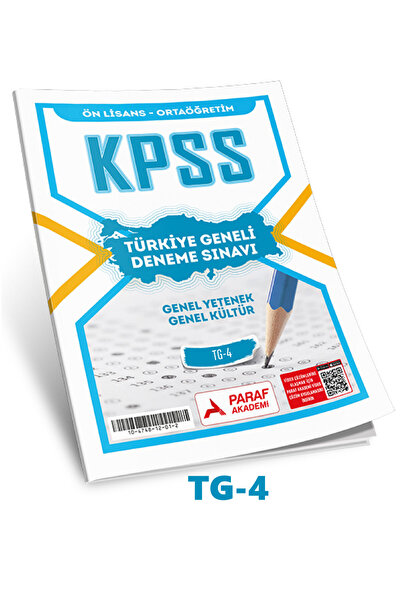 Paraf Akademi KPSS ÖN LİSANS GENEL YETENEK GENEL KÜLTÜR TÜRKİYE GENELİ 4. DEN...
