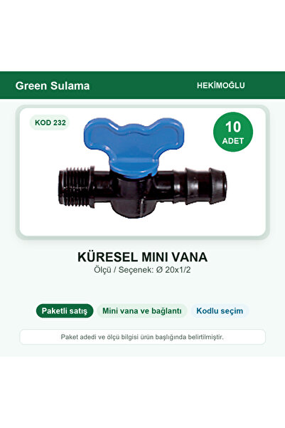 HEKİMOĞLU Ball Valve Ø 20X1/2 10 Pieces Package Code 232