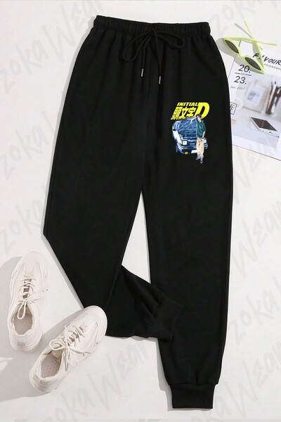 ZOKAWEAR Unisex Initial D Fujiwara Ae86 Manga Printed Sweatpants