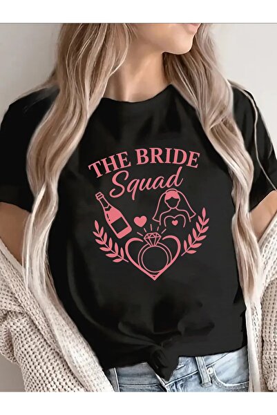 STITCHLY Women's "The Bride Squad" T-Shirt - Lightweight Comfortable Fit Squa...