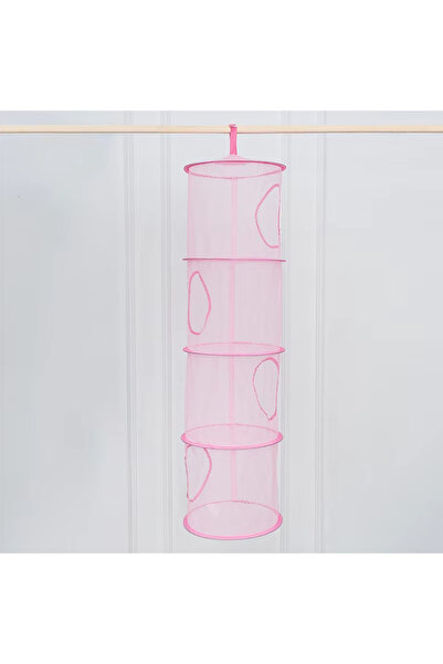 Choice Pink Mesh Hanging Storage Space Saver Bags Organizer Foldable Storage ...