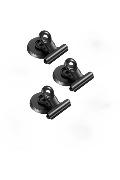 Choice1 3pcs-black 3pcs Magnetic Clip Fridge Magnet Circular Metal Clip Punch...