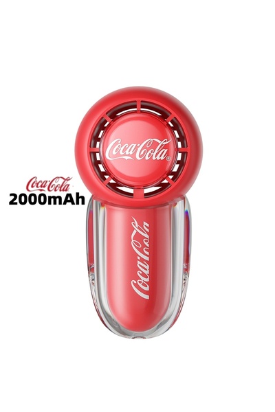 Choice Red Coca Cola Mini Handheld Fan 3 Speed Strong Wind USB Wireless Long ...