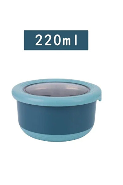 choice2 blue-220ml Fresh-keeping Box Stainless Steel Food Sealing Bowl Anti-s...