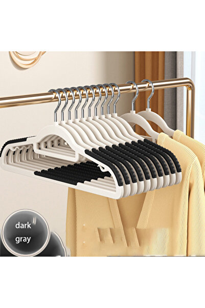 Choice 10pcs dark gray 10 Piece Set Of Heavy-Duty Dry And Wet Hangers With An...