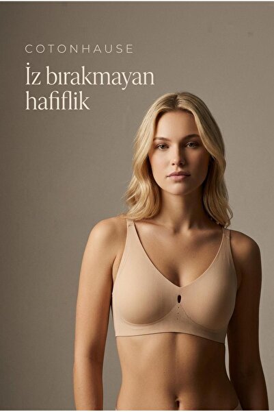 cotonhause Laser Cut Seamless Skin Ghost Bra Ribbed Underwireless Invisible G...