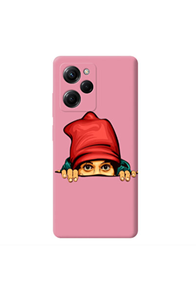 Other Xiaomi Poco X5 Pro Hidden Girl Pink Colored Silicone TPU Θήκη