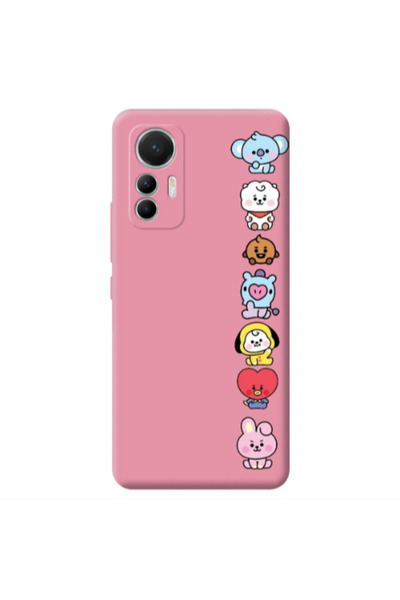 Other Xiaomi Mi 12 Lite Lovely animals Pink Colored Silicone TPU Θήκη
