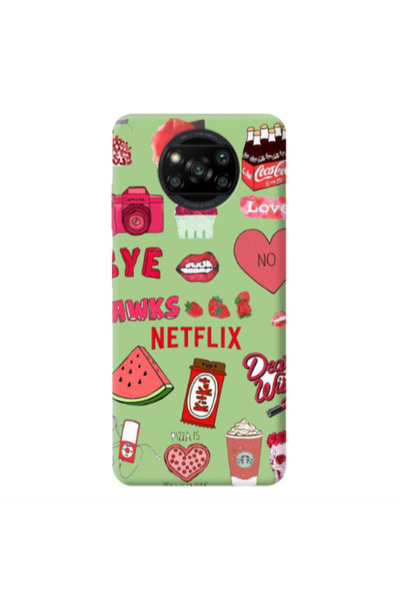 Other Xiaomi Poco X3 /X3 Pro pizza is my valentine Light Green Colored Silico...
