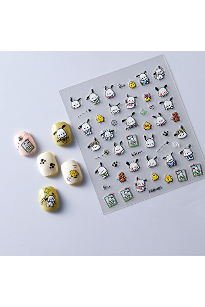 Choice6 ملصقات أظافر WY481 ثلاثية الأبعاد بتصميم هالو كيتي وبوشاكو، ملحقات فن...