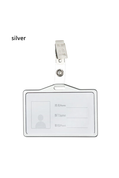 Choice1 silver New Replaceable Metal Nurse Doctor ID Badge Holder With Clip B...