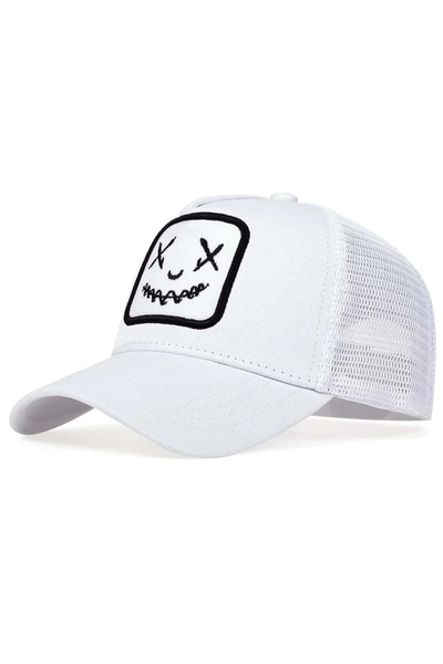 Choice1 54cm-60cm White Unisex Baseball Cap Smile Face Patch Pattern Caps Men...
