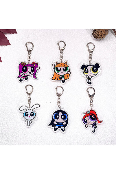 Choice 5 cm 7 1/6Pcs Cartoon The Powerpuff Girls Keychain Accessories Acrylic...