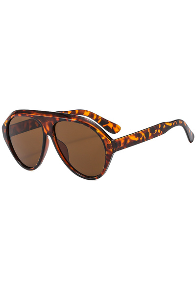 Choice6 leopard brown Vintage Oversized Flat Top Oval Sunglasses Women Brand ...