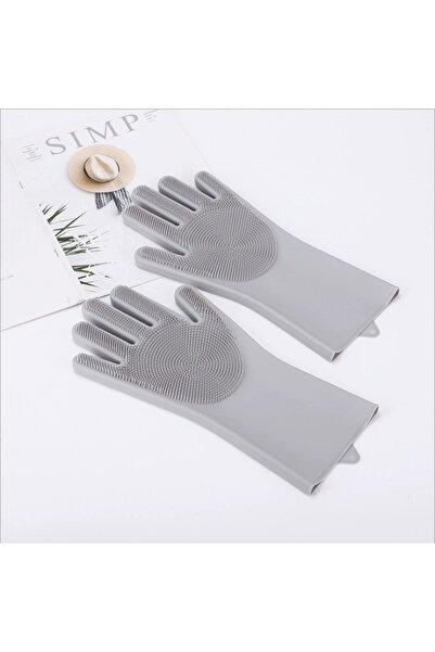 Choice1 One Size Gray Gloves for Dogs And Cats Silicone Bathing Shampoo Scrub...