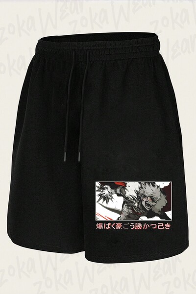 ZOKAWEAR Unisex My Hero Academia Katsuki Bakugoo Design Printed Shorts