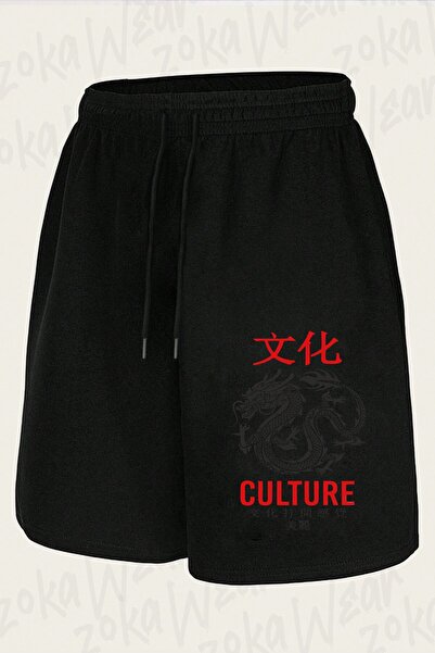 ZOKAWEAR Unisex Japanese Dragon Culture Design Printed Shorts