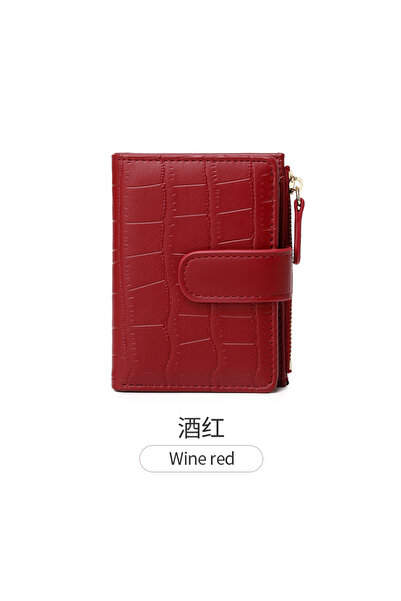 Choice4 QB328-2-Winered Classic Women's Luxury Card Clip Short Wallet Small M...