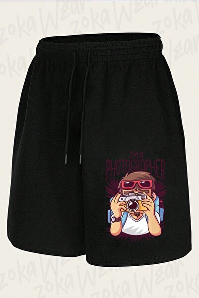 ZOKAWEAR شورت مطبوع بتصميم I Am Photographer للجنسين