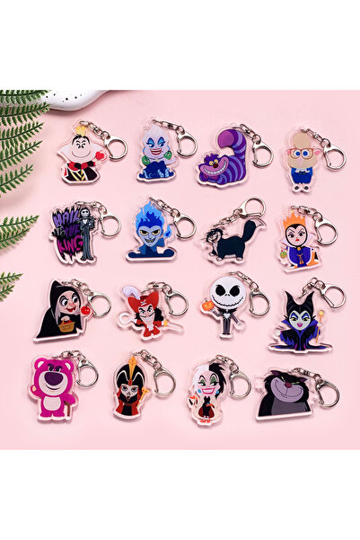Choice6 5cm 17 1/16Pcs Disney Lucifer Cat Hook Evil Villains Acrylic Keychain...