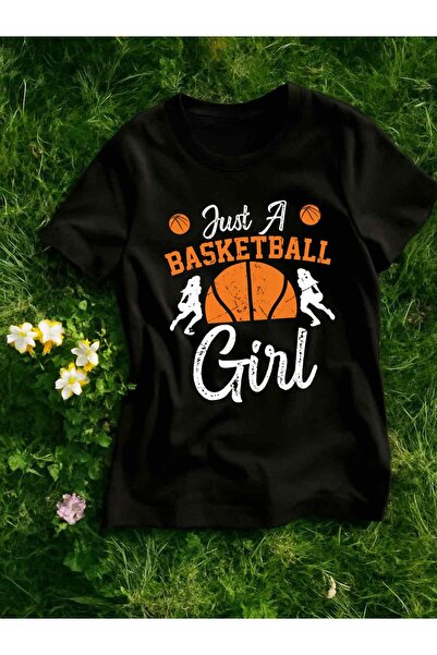 BASEPULSE تي شيرت نسائي بتصميم رسومي مضحك - شعار "Just a Who Loves Basketball...