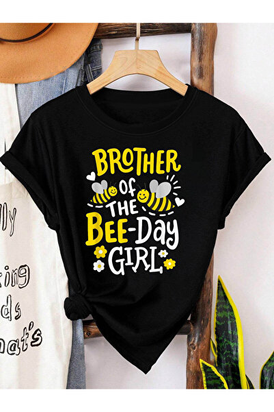 12 Teknoloji تي شيرت نسائي بطبعة Brother of The Bee-Day Bee، قميص لحفلات أعيا...