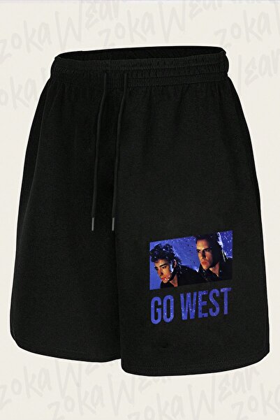ZOKAWEAR شورت مطبوع بتصميم Go West للجنسين