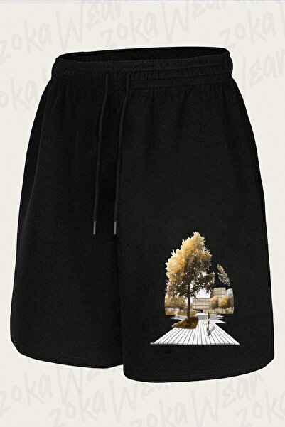 ZOKAWEAR Unisex Architectural Garden Design Printed Shorts