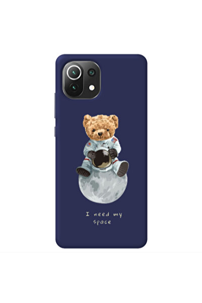 Other Xiaomi Mi 11 Lite Bear in space Dark blue Colored Silicone TPU Θήκη