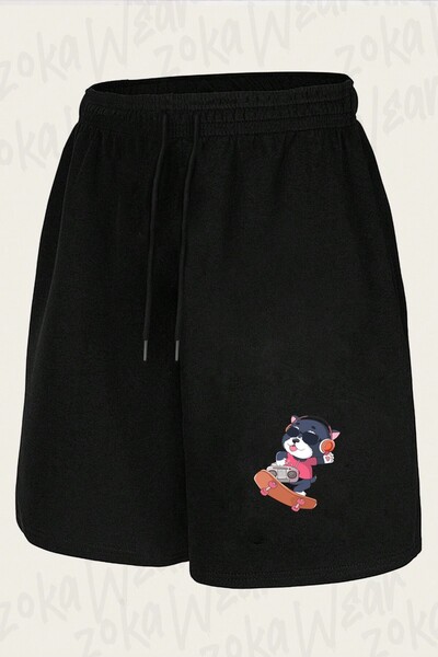 ZOKAWEAR Unisex Skateboarder Sweet Dog Design Printed Shorts