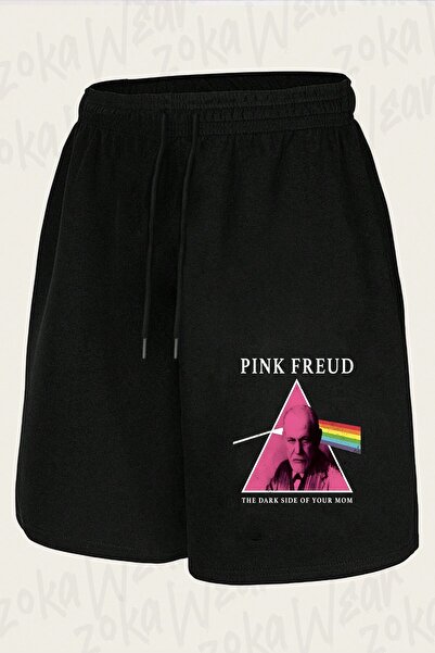 ZOKAWEAR Unisex Pink Freud Dark Side Design Printed Shorts