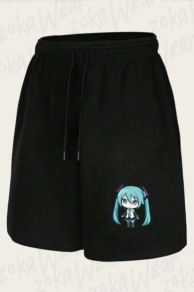 ZOKAWEAR Unisex Hatsune Miku Chibi Design Printed Shorts