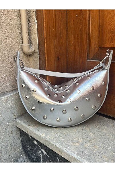 WİKİDAYS.S MODA TRENDİ Half Moon Women's Shoulder Bag with Metal Staple Detai...