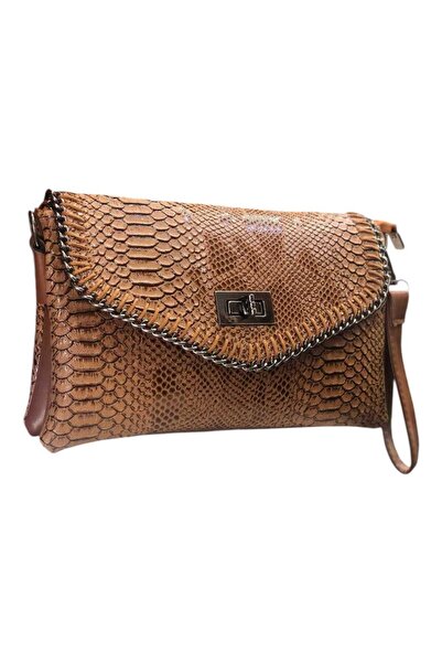 WİKİDAYS.S MODA TRENDİ Snake Skin Patterned Women's Portfolio Bag with Chain ...