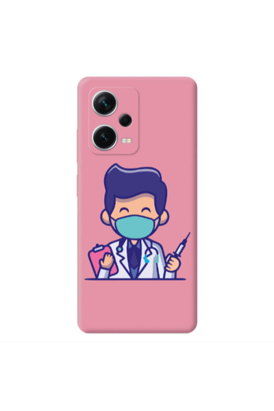 Other Xiaomi Poco X5 Specialist Doctor Pink Colored Silicone TPU Θήκη