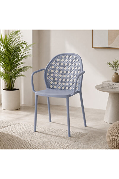 Palma homez Multi-Colored Rattan Chair with Side Arms with a Modern Design