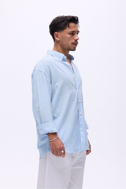 Unreal Co Basic Oversize Pamuk Keten Gömlek