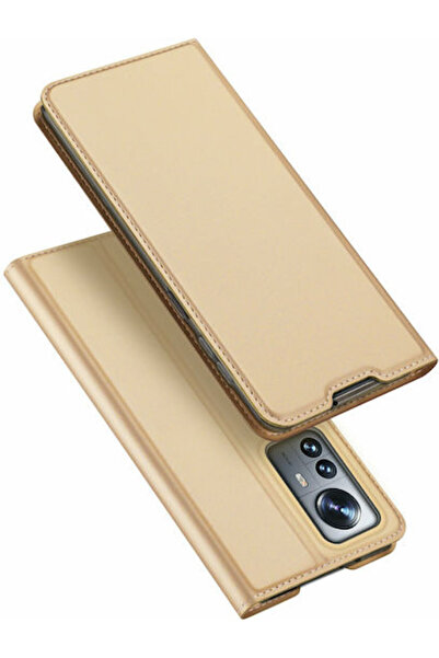 Dux Ducis Skin Pro Book Συνθετικό Δέρμα Χρυσό (Xiaomi 12 Pro)