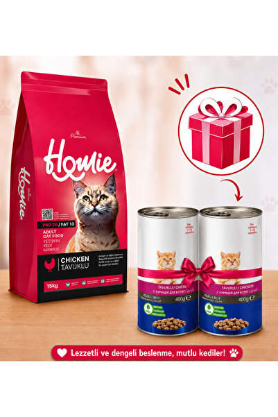 Homie TAVUKLU YETİŞKİN KEDİ MAMASI 15 KG