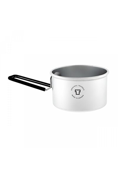 TRANGİA Cana camping T-Cup 500 ml, aluminiu, cu maner pliabil, Argintiu/Negru