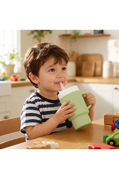pandish Mugley Pipetli Silikon Alıştırma Bardağı Mug Tek Kulplu 250 ml BPA'sız