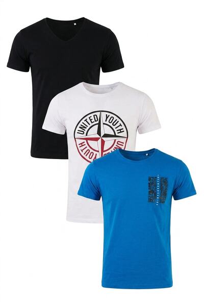 Buratti Cotton Printed 3 Pack t Shirt Men t Shirt 541S3