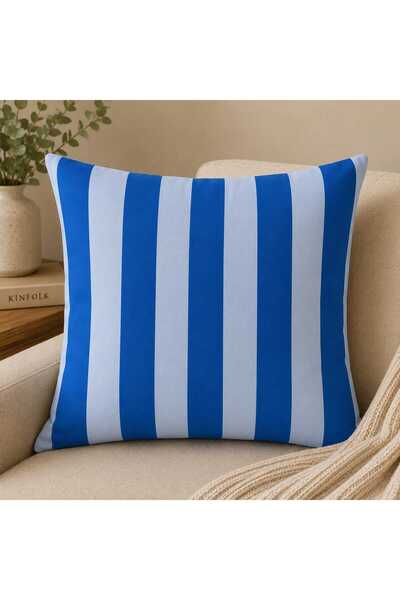 Sakallı Set of 2 Decorative Throw Pillow Covers – Lamb with Glasses and Striped Design